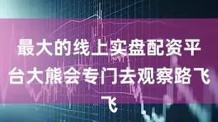 最大的线上实盘配资平台大熊会专门去观察路飞